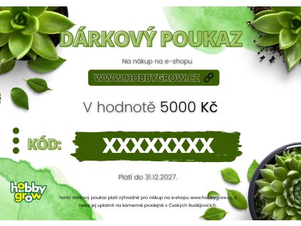 Dárkový poukaz v hodnotě 5000 Kč