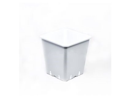 teku ctyrhranny bily kvetinac 25x25x26cm 11l