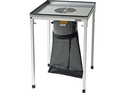 Přístroj se stolkem pro sklizeň rostlin, Trimbox od Trimpro.