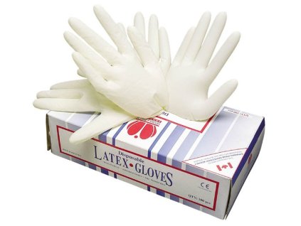 Jednorázové latexové rukavice v balení po 100 kusech, Sempercare.