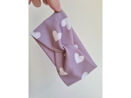 Čelenka fialové srdiečka (Veľkosť OH 40-44cm)