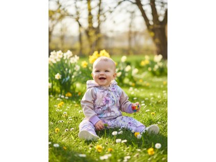 Softshell overal Fialové kvety