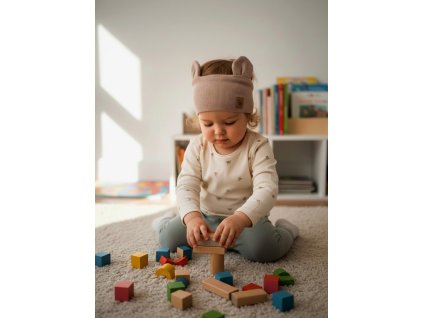 Čelenka MACO s uškami HAZELNUT