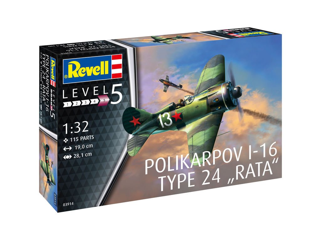 101 plastovy model lietadlo revell 03914 polikarpov i 16 type 24 rata 1 32