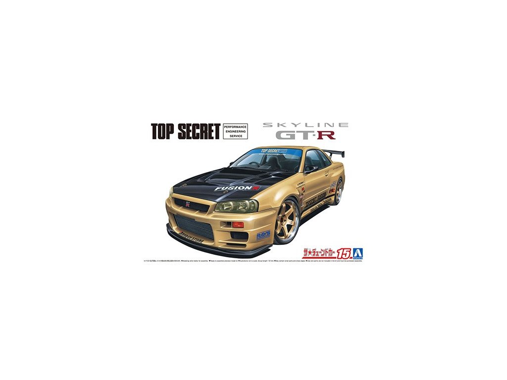 Model Kit auto Aoshima AO05984 - Top Secret BNR34 Nissan Skyline GT-R '02 (1:24)