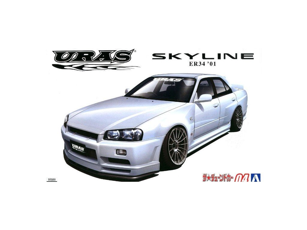Model Kit auto Aoshima AO05534 - Nissan Skyline URAS Type-R ER34 (1:24)