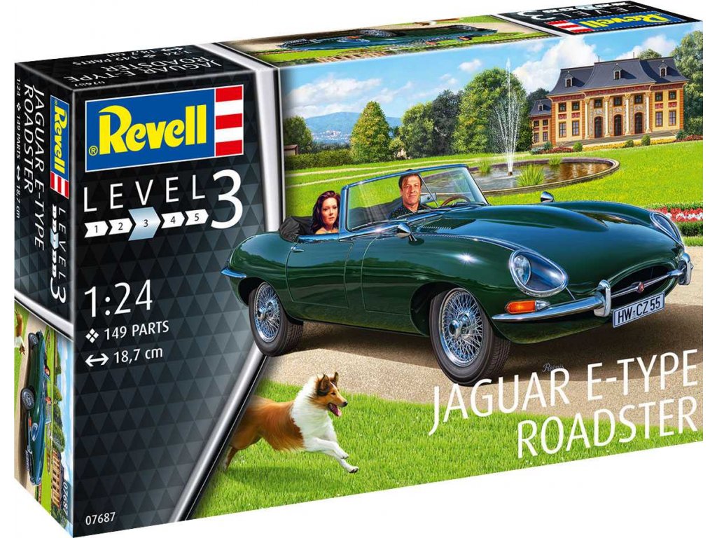 Plastový model auto REVELL 07687 - Jaguar E-Type Roadster (1:24)