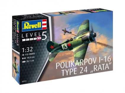 101 plastovy model lietadlo revell 03914 polikarpov i 16 type 24 rata 1 32