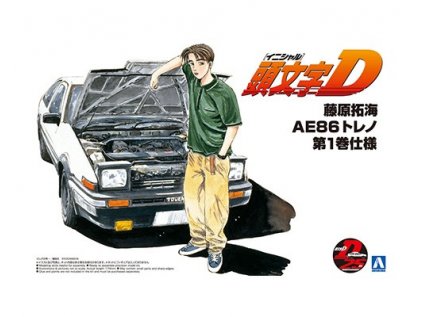 Model Kit auto Aoshima AO05960 - Initial D Takumi Fujiwara Sprinter Toyota Trueno AE86 Comic Version (1:24)