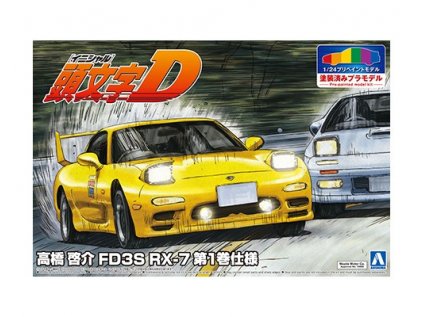 Model Kit auto Aoshima AO05623 - Initial D Keisuke Takahasi's FD3S Mazda RX-7 Vol.1 Ver. Pre-painted Model (1:24)