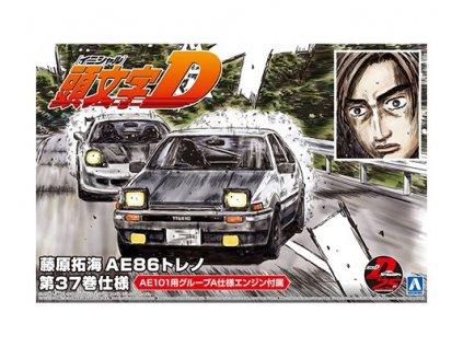 Model Kit auto Aoshima AO05961 - Initial D Fujiwara Takumi AE86 Trueno Specification Volume 37 (1:24)