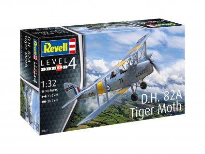 Plastový model lietadlo REVELL 03827 - D.H. 82A Tiger Moth (1:32)