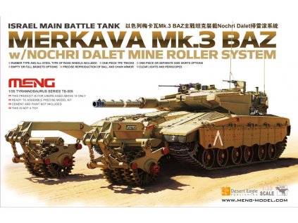 Model Kit tank MENG TS005 - Irsael Main Battle Tank Merkava Mk.3 BAZ w/Nochrich Dalet Mine Roller System (1:35)