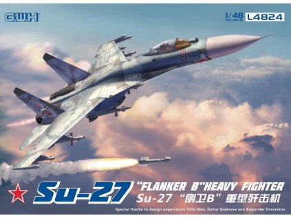 Plastový model lietadlo GWH L4824 - Su-27 Flanker B 1/48