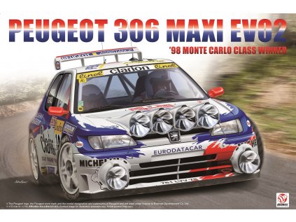 Model Kit auto BEEMAX B24026 - Peugeot 306 Maxi EVO2 1998 Monte Carlo Rally Class Winner (1:24)