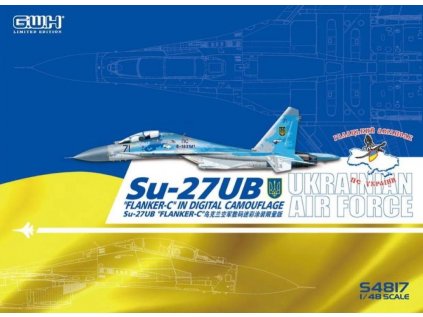 Plastový model lietadlo GWH S4817 - Ukrainian Air Force Su-27UB Digital Camouflage Limited Edition 1/48