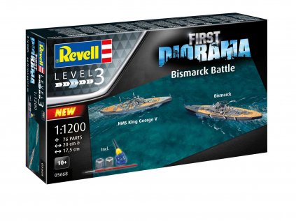 Darčekový set loďe REVELL 05668 - Bismarck Battle (1:1200)