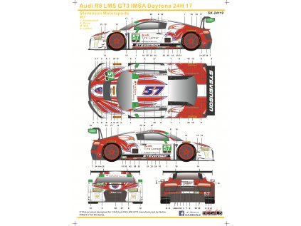 Audi R8 LMS GT3 IMSA Daytona 24H 17 #57 Stevenson Motorsports Instruction