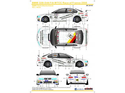 BMW 320i E46 FIA WTCC Race of France 2005 BMW Team Deutschland #42 Instruction