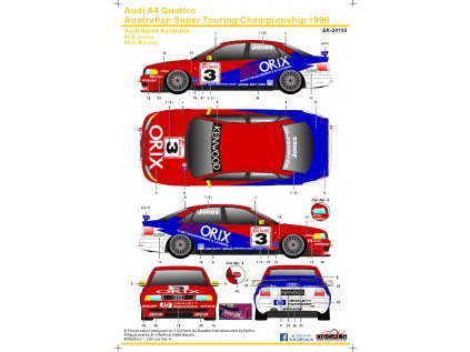 Audi A4 Quattro Australian Super Touring Championship 1996 Audi Sport Australia Instruction
