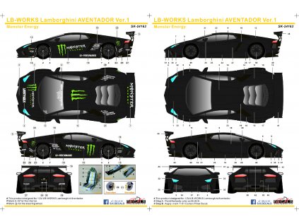 LB WORKS Lamborghini AVENTADOR Ver.1 Monster Energy Instruction