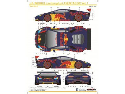 LB WORKS Lamborghini AVENTADOR Ver.1 Red Bull Instruction