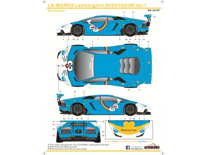 LB WORKS Lamborghini AVENTADOR Ver.1 Ver.1 Doraemon Instruction