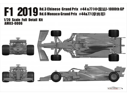 Resinový model formula ALPHA MODEL AM03-0006 - Mercedes AMG F1 W10 (1:24)