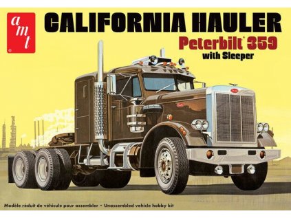 Plastový model kamion AMT 1327 - Peterbilt 359 California Hauler with Sleeper (1:25)