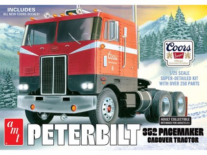 Plastový model kamion AMT 1375 - Coors Beer Peterbilt 352 Pacemaker Cabover (1:25)