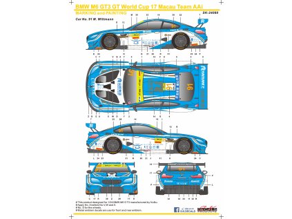 M6 GT3 Macau GT Cup 17 Team AAI #91 Instruction