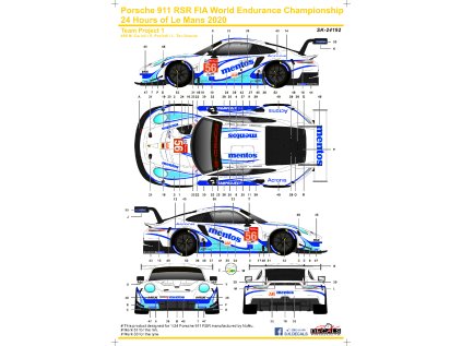 Porsche 911 RSR FIA World Endurance Championship 24 Hours of Le mans 2020 Team Project 1 #56 Instruction