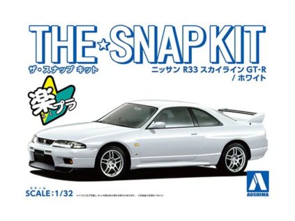 Model Kit auto AOSHIMA AO06456 - The Snap Kit Nissan R33 Skyline GT-R / White (1:32)