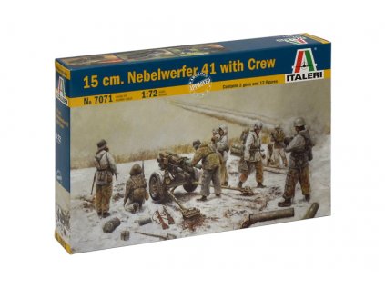 2009 model kit figurky italeri 7071 15 cm nebelwerfer 41 with crew 1 72