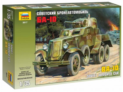 353 model kit military zvezda 3617 soviet armored car ba 10 1 35