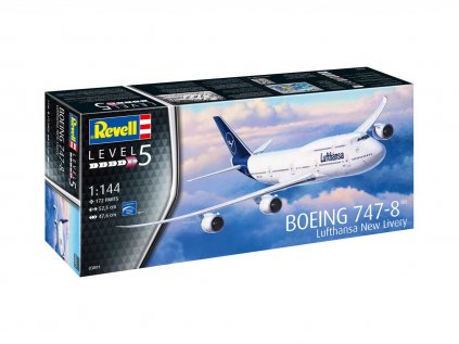 4376 plastovy model lietadlo revell 03891 boeing 747 8 lufthansa 1 144