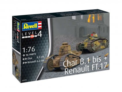 4421 plastovy model military revell 03278 char b 1 bis renault ft 17 1 76