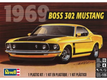 4931 plastovy model auto revell monogram 4313 69 boss 302 mustang 1 25
