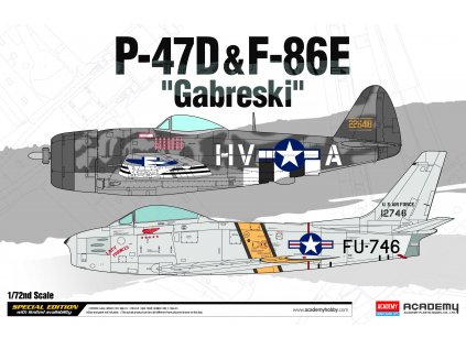 5912 model kit lietadlo academy 12530 p 47d f 86e gabreski le 1 72