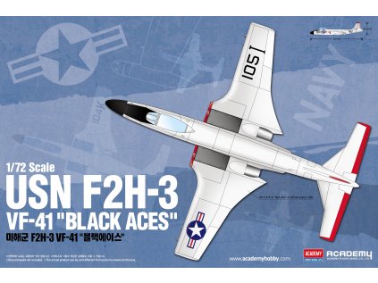 5927 model kit lietadlo academy 12548 usn f2h 3 vf 41 black aces 1 72