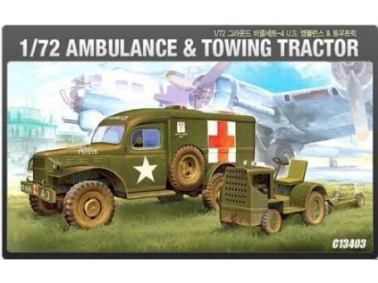 6047 model kit military academy 13403 us ambulance tractor 1 72