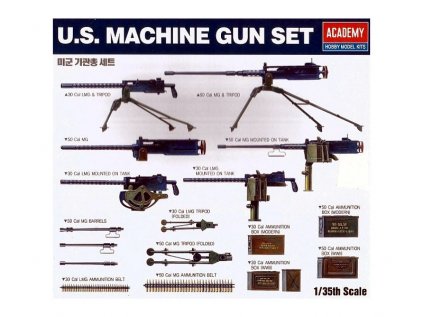 6104 model kit military academy 13262 us machine gun set 1 35