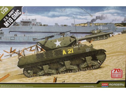 6131 model kit tank academy 13288 us army m10 gmc anniv 70 invasion 1944 1 35