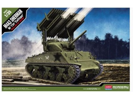 6137 model kit tank academy 13294 m4a3 sherman w t34 calliope 1 35