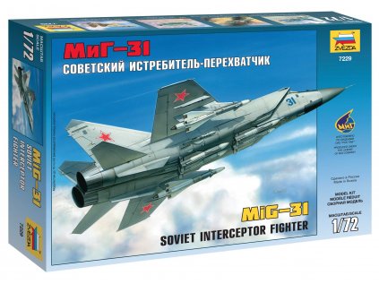 626 model kit lietadlo zvezda 7229 mig 31 soviet interceptor 1 72