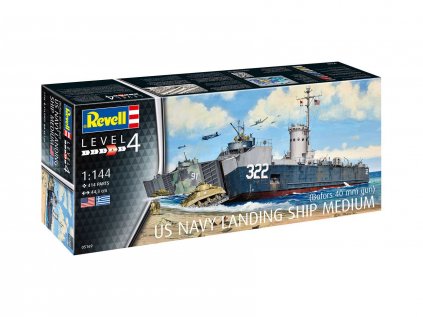 7958 plastovy model lod revell 05169 us navy landing ship medium 1 144