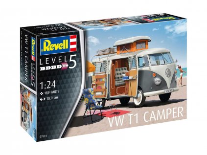 8021 plastovy model auto revell 07674 vw t1 camper 1 24