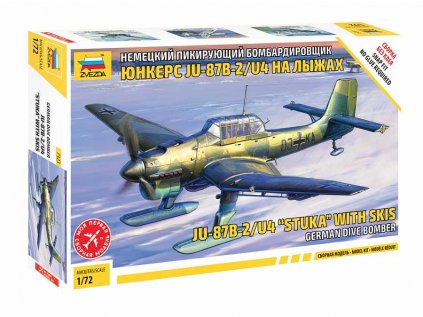 8606 snap kit lietadlo zvezda 7323 ju 87b 2 u4 stuka with skis 1 72