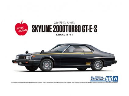 Model Kit auto AOSHIMA AO06108 - Nissan KHGC211 Skyline HT2000 Turbo GT-E.S '81 (1:24)