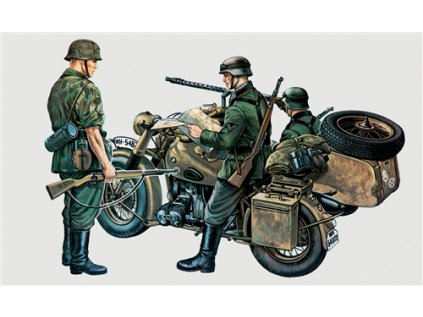 893 model kit military italeri 0315 bmw r75 with sidecar 1 35